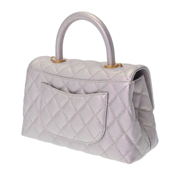 Authentic CHANEL Lambskin Quilted XS Mini Top Handle Rectangular Flap Bag Pink - Picture 10 of 12
